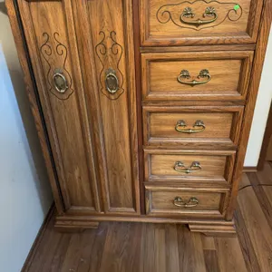 Gerard Collin Inc. Oak Tallboy Chest with Drawers and Cabinet