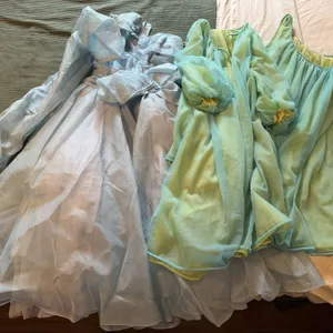 Vintage Two-Piece Blue and Green Dressing Gown Set