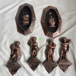 Coppercraft Guild Wall Plaques and Female Figurine Plaques Set