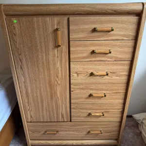 Palliser Wooden Bedroom Chest with Six Drawers and Single Door Cabinet