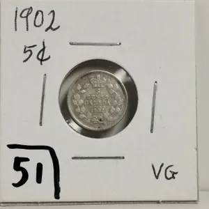 1902 Silver 5 cent