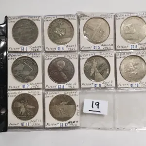 10-1960's Gemini Galaxy Medals, Space Exploration