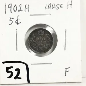 1902H Large H Silver 5 cent