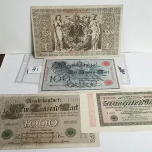 4 Large Size Older German Bills