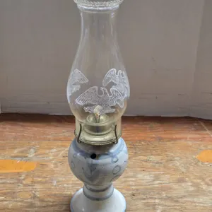 Pottery oil lamp- with chimney