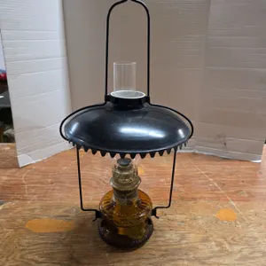 Art deco oil lamp- with chimney