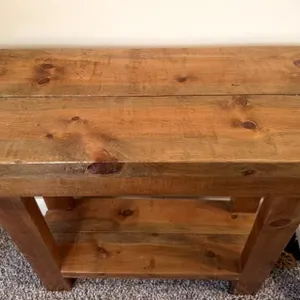 Wood Side Table 26” x 11” x 25”
