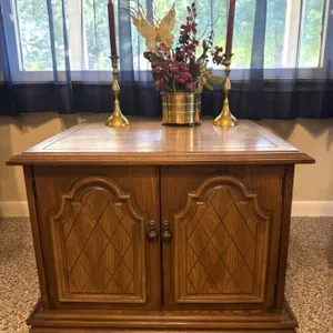 Vintage Wood Side Table 28” x 24” x 21”