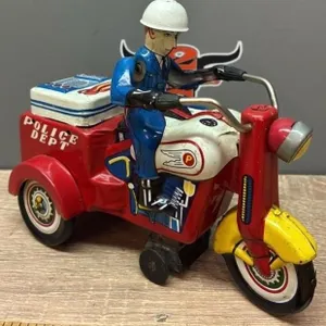 Vintage Police Motorcycle Toy.