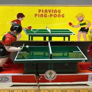 Playing Ping Pong Wind Up Toy. China.