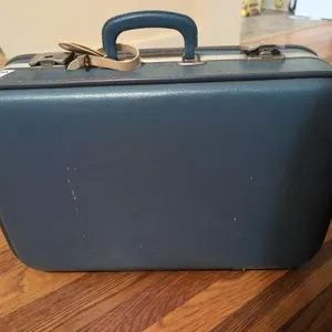 Vintage blue suitcase