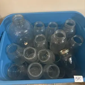 Blue tote of canning jars