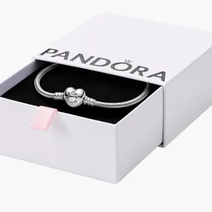 PANDORA Clasp Snake Chain Charm Bracelet 9” 23cm