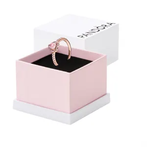 PANDORA Sparkling Pink Elevated Heart Ring
