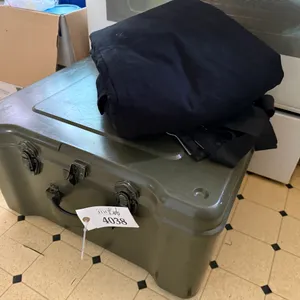 Military Style Storage Box and (1) Work King Overalls (Size Small)
