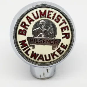 BALL TAP KNOB HANDLE BRAUMEISTER PILSENER BEER MILWAUKEE WISCONSIN (ROBBINS)