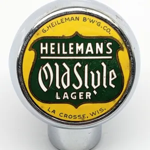 BALL TAP KNOB HEILEMANS OLD STYLE LAGER BEER LA CROSSE WISCONSIN (ROBBINS)