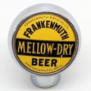 BALL TAP KNOB HANDLE MELLOW-DRY BEER FRANKENMUTH MICHIGAN (ROBBINS)