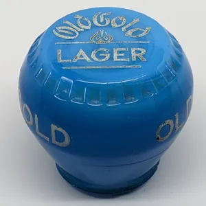 SLAG GLASS BALL TAP KNOB HANDLE OLD GOLD LAGER BEER REEDSBURG WISCONSIN (NEWMAN)