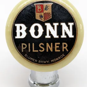 BALL TAP KNOB HANDLE BONN PILSNER BEER BLUMER BREWING MONROE WISCONSIN