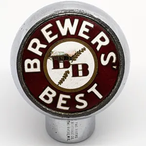 BALL TAP KNOB HANDLE BREWERS BEST BB BEER TWO RIVERS BEVERAGE CO WISCONSIN (ROBBINS)