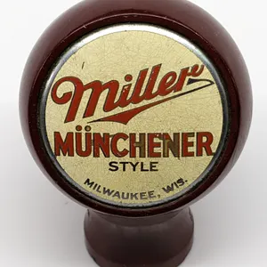 BALL TAP KNOB HANDLE MILLER MUNCHENER STYLE MILWAUKEE WISCONSIN (TRUE NAME)