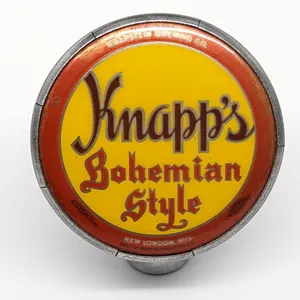 BALL TAP KNOB HANDLE KNAPP'S BOHEMIAN STYLE BEER KNAPSTEIN BREWING NEW LONDON WISCONSIN (TIN CAN STYLE)