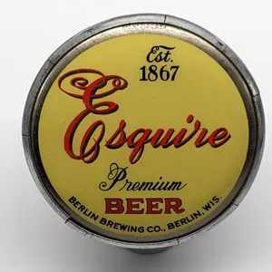 BALL TAP KNOB HANDLE ESQUIRE PREMIUM BEER BERLIN WISCONSIN (TIN CAN STYLE)