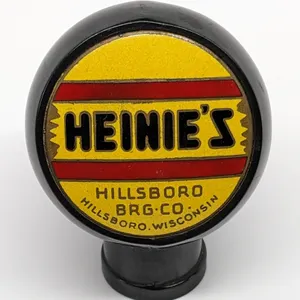 BALL TAP KNOB HANDLE HEINIE'S BEER HILLSBORO WISCONSIN