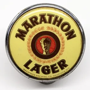 BALL TAP KNOB HANDLE MARATHON LAGER BEER WISCONSIN (TIN CAN STYLE)