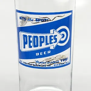 PEOPLES BEER HITS THE SPOT OSHKOSH WISCONSIN DRINKING GLASS