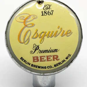 BALL TAP KNOB HANDLE ESQUIRE PREMIUM BEER BERLIN WISCONSIN (TIN CAN STYLE)