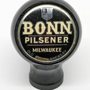 BALL TAP KNOB HANDLE BONN PILSENER BEER MILWAUKEE WISCONSIN (TRUE NAME)