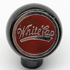 BALL TAP KNOB HANDLE WHITE CAP BEER TWO RIVERS WISCONSIN