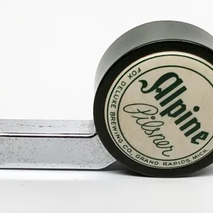 CATALIN BAKELITE BALL TAP KNOB ALPINE PILSNER BEER FOX DELUXE BREWING GRAND RAPIDS MICHIGAN