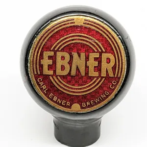 BALL TAP KNOB HANDLE BEER CARL EBNER BREWING CO FORT ATKINSON WISCONSIN (GREEN DUCK)