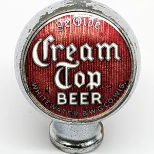 BALL TAP KNOB HANDLE YE OLDE CREAM TOP BEER WHITEWATER WISCONSIN