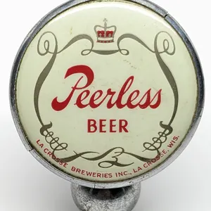BALL TAP KNOB HANDLE PEERLESS BEER LA CROSSE WISCONSIN (TIN CAN STYLE)