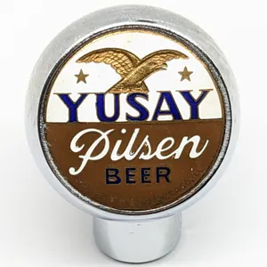 BALL TAP KNOB HANDLE YUSAY PILSEN BEER CHICAGO ILLINOIS (ROBBINS)
