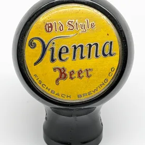 BALL TAP KNOB HANDLE OLD STYLE VIENNA BEER FISHBACH BREWING CO MILWAUKEE WISCONSIN (TRUE NAME)