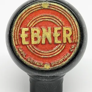 BALL TAP KNOB HANDLE EBNER BEER FORT ATKINSON WISCONSIN (GREEN DUCK)