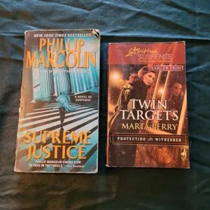 Suspense Fiction Paperback Book Lot – Phillip Margolin Supreme Justice & Marta Perry Twin Targets La
