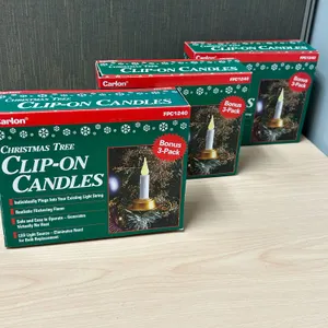 Lot of 3 Boxes Carlon Christmas Tree Clip-On LED Candle Lights – Unused