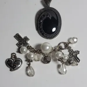 Fashion Pendant & Religious-Themed Charm Jewelry Lot with Crosses, Pearls and Daughter Heart Charm