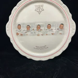 Commemorative Dionne Quintuplets Decorative Plate, May 28, 1934, Callander Ontario Canada, 11-Inch D