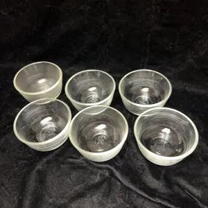 6 Anchor Hocking Fire-King 5 Oz Clear Glass Custard Cups Marked Oven-Proof USA 464 6 Oz 14 50