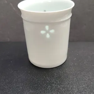 Dansk Willowlight White Porcelain Cup with Cutout Flower Motif, Made in Japan, by International Desi