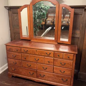 11 Drawer Maple Dresser with Mirror