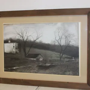 1970 Andrew Wyeth "Evening at Kuerner's" Farm Landscape Print