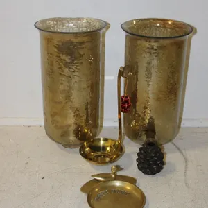 Amber Glass & Brass Décor